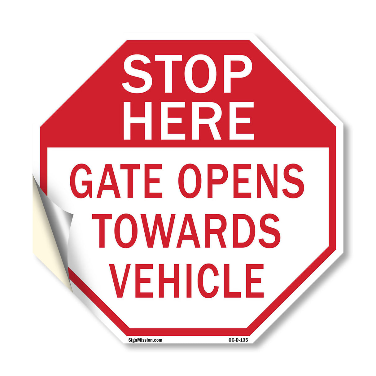 Stop Here Gate Opens Towards Vehicle