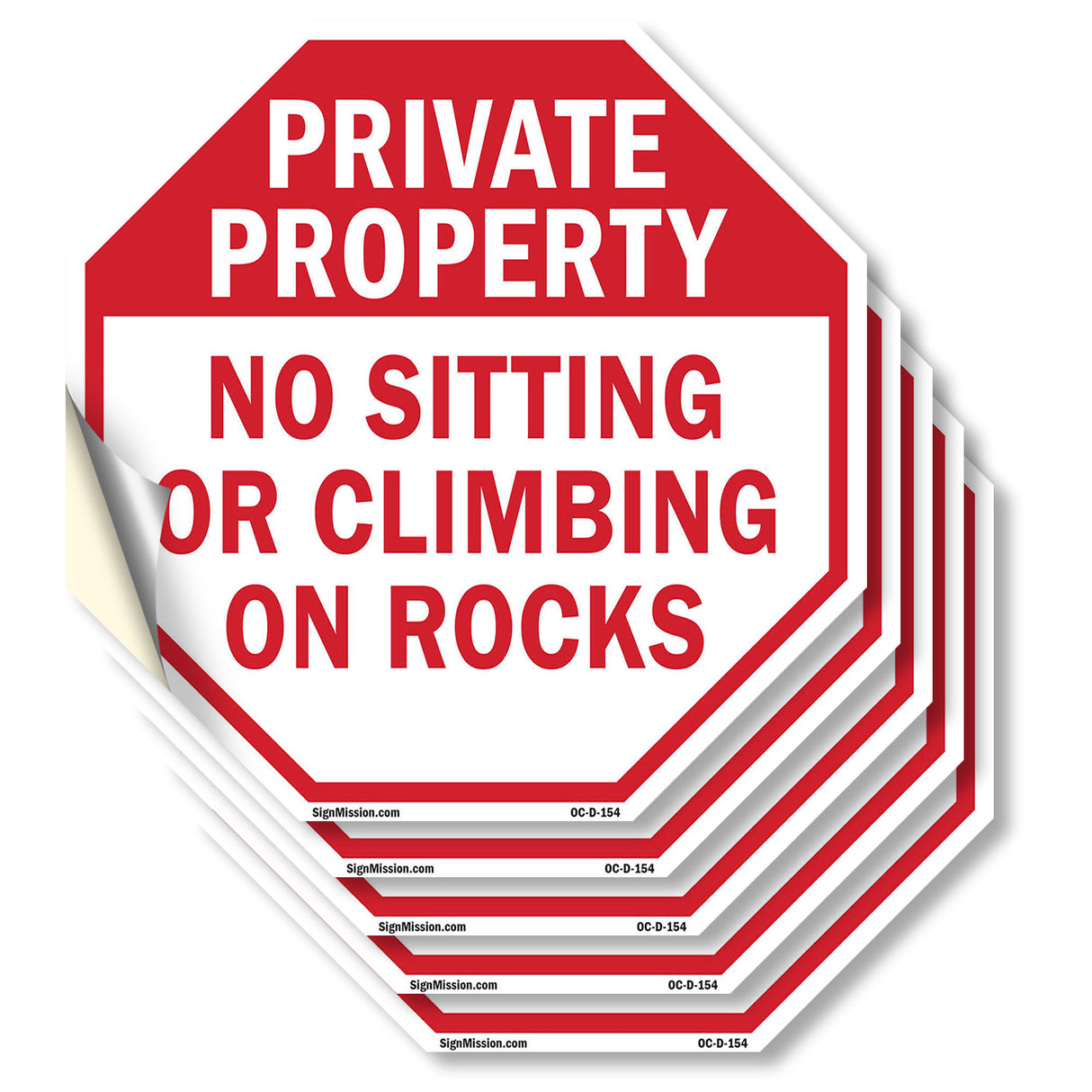 Private Property No Sitting or Climbing on Rocks