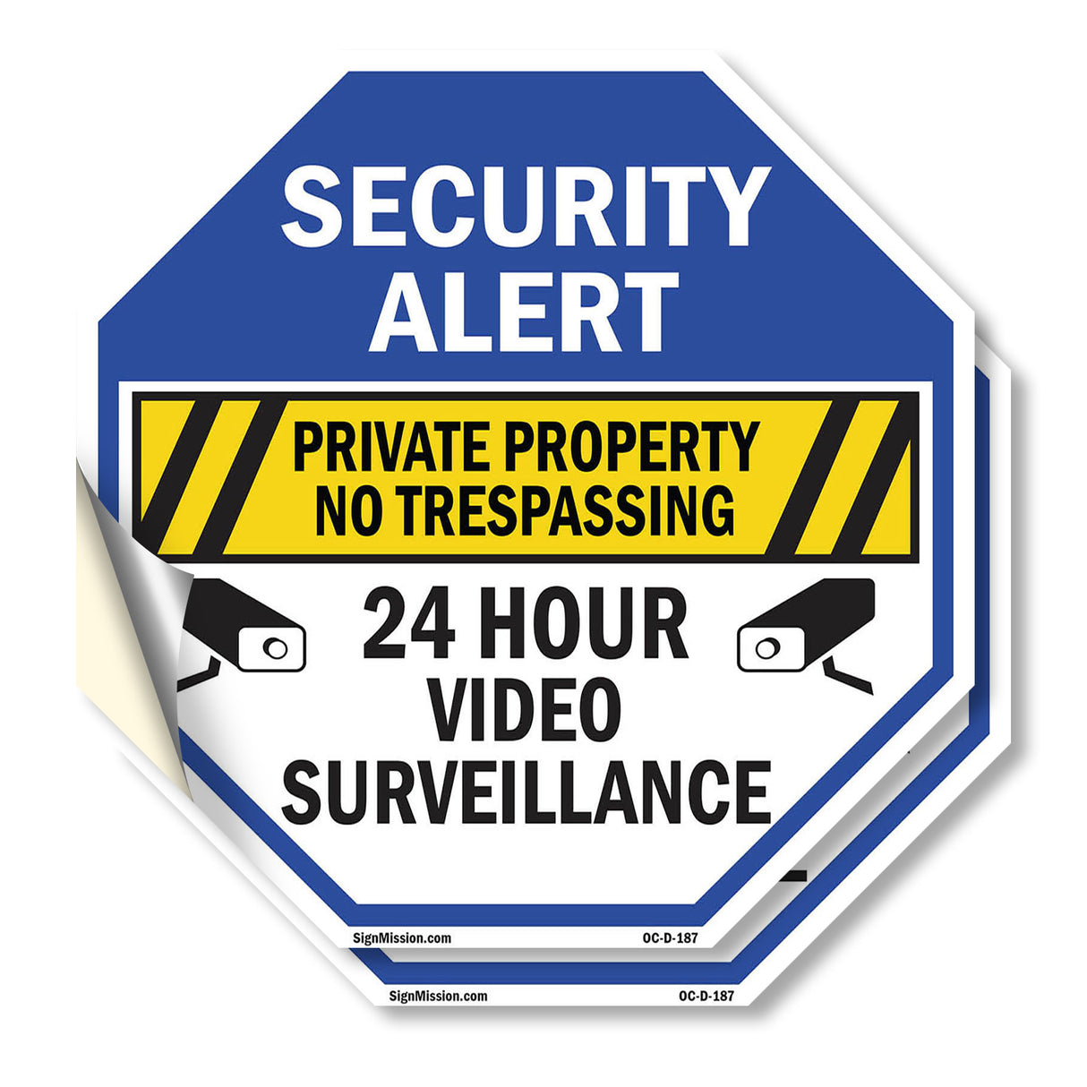 Security Alert Private Property No Trespassing 24 Hour Video Surveillance