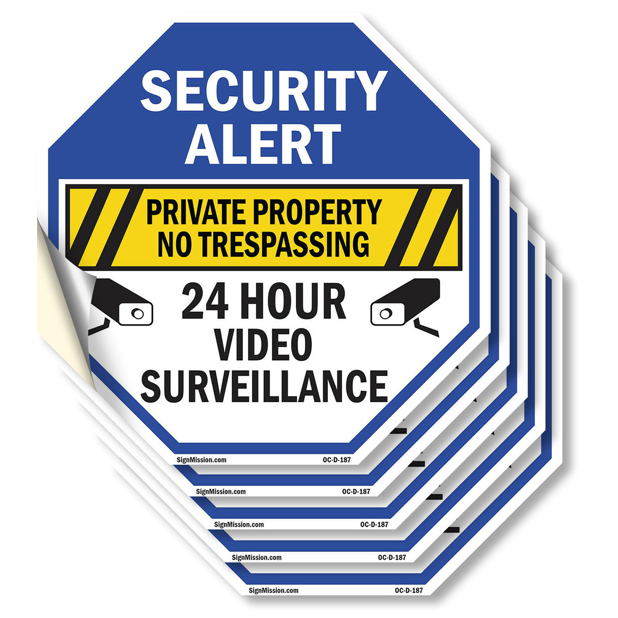 Security Alert Private Property No Trespassing 24 Hour Video Surveillance