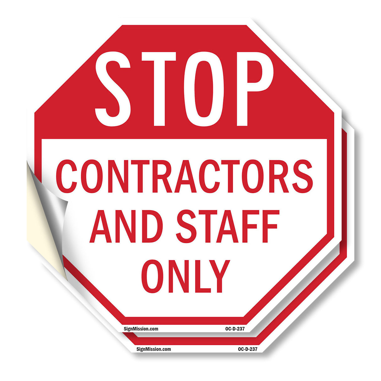 Stop Contractors and Staff Only