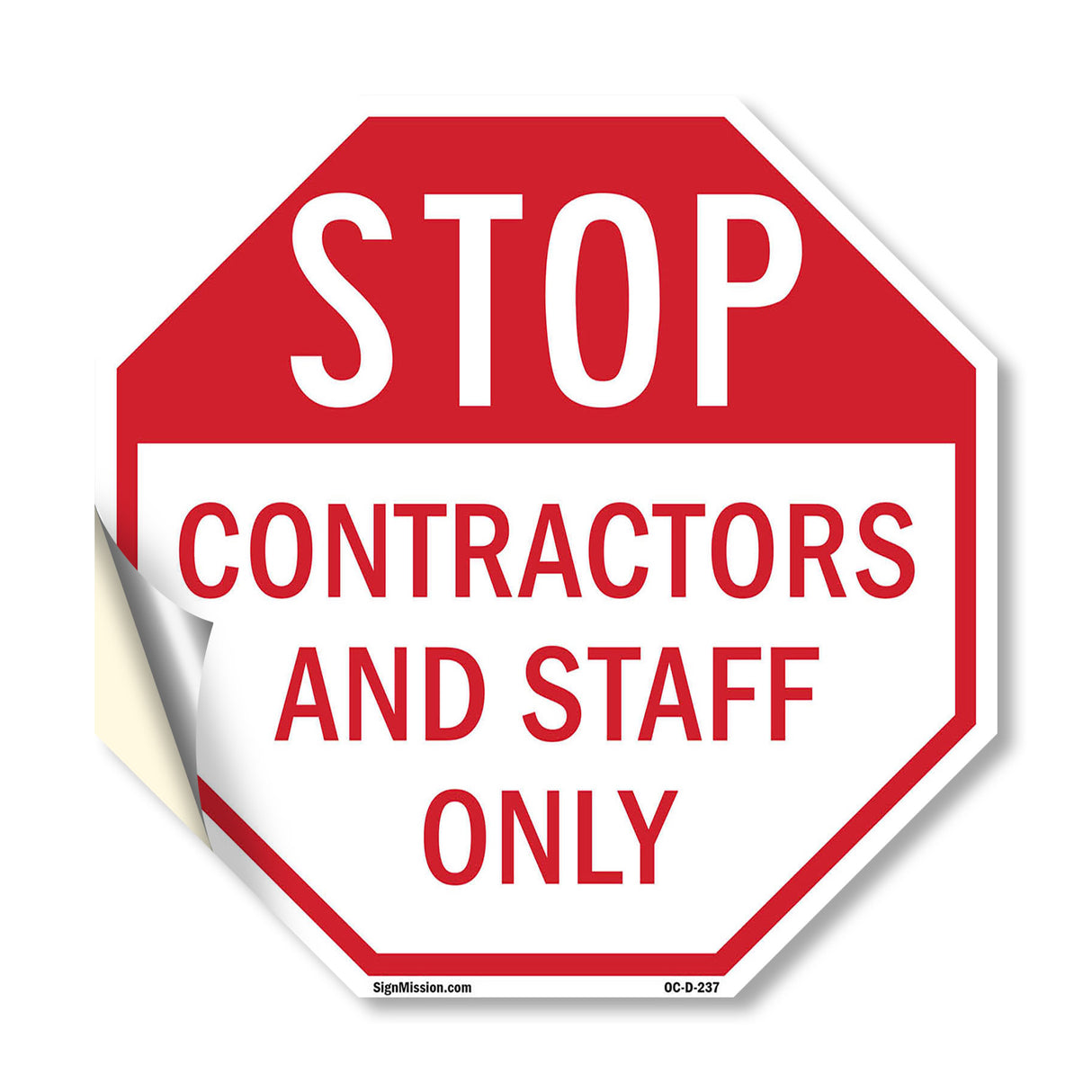 Stop Contractors and Staff Only