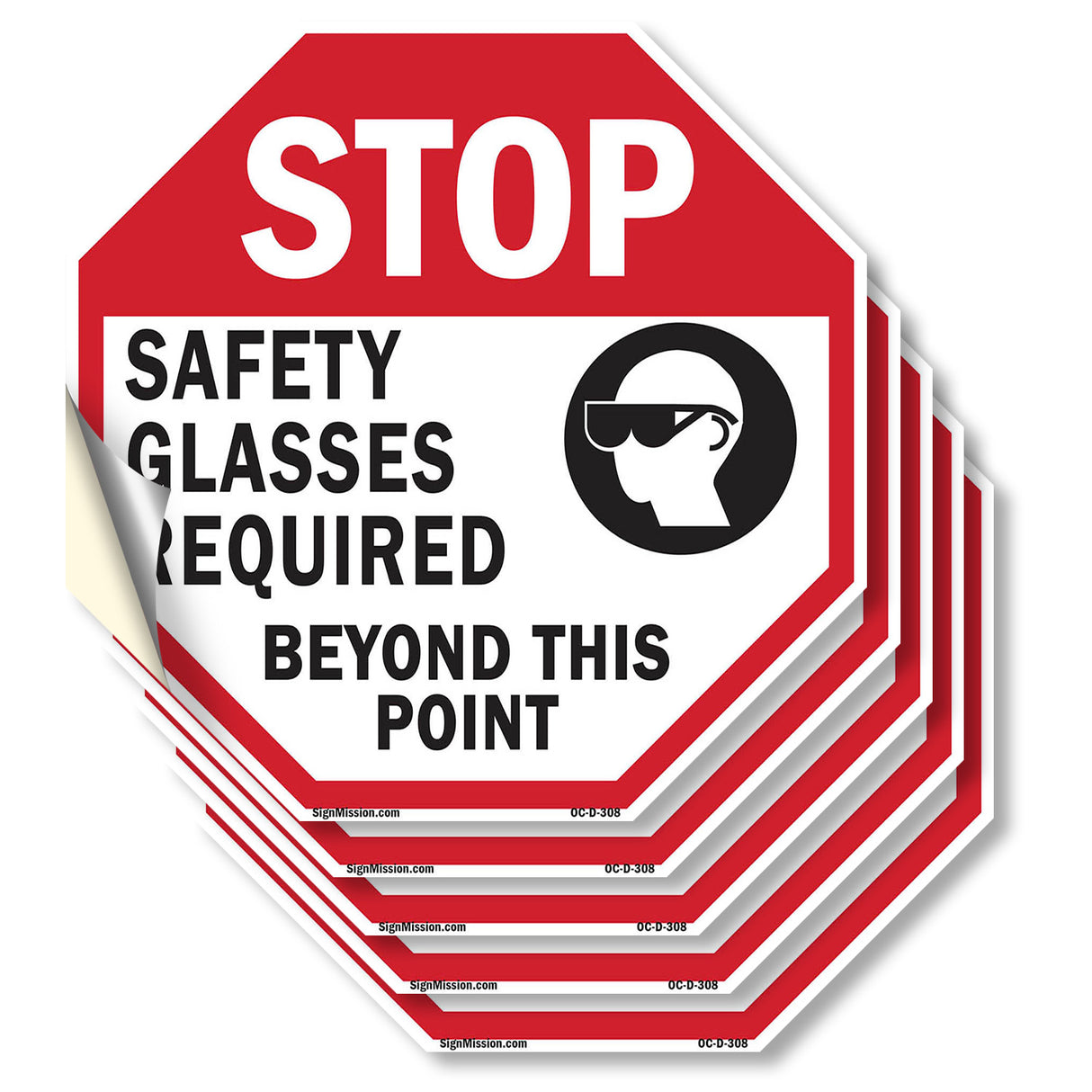 Stop Safety Glasses Required Beyond This Point