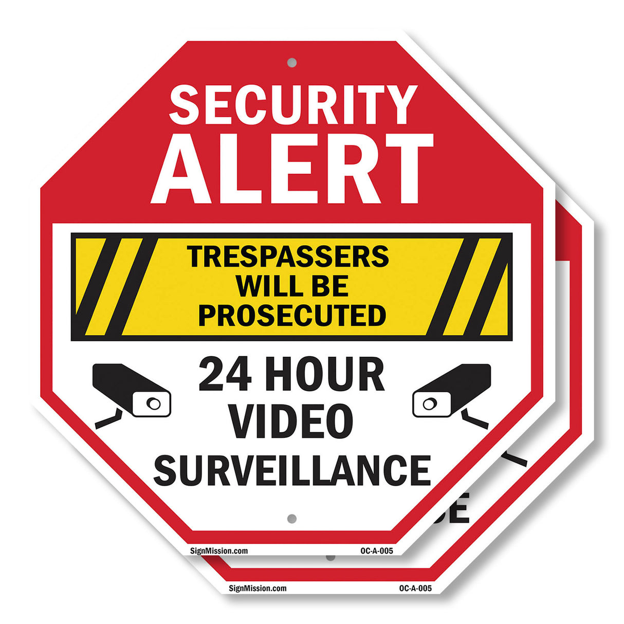 Security Alert Trespassers Will Be Prosecuted 24 Hour Video Surveillance