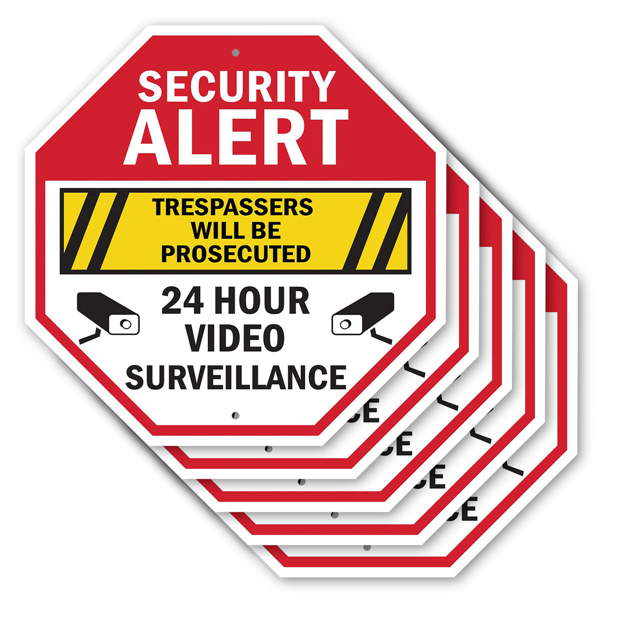 Security Alert Trespassers Will Be Prosecuted 24 Hour Video Surveillance