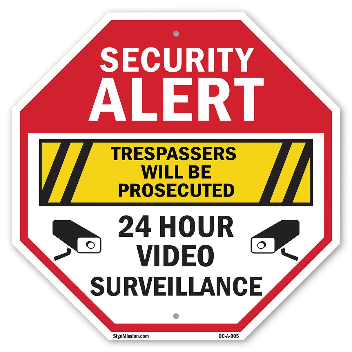 Security Alert Trespassers Will Be Prosecuted 24 Hour Video Surveillance