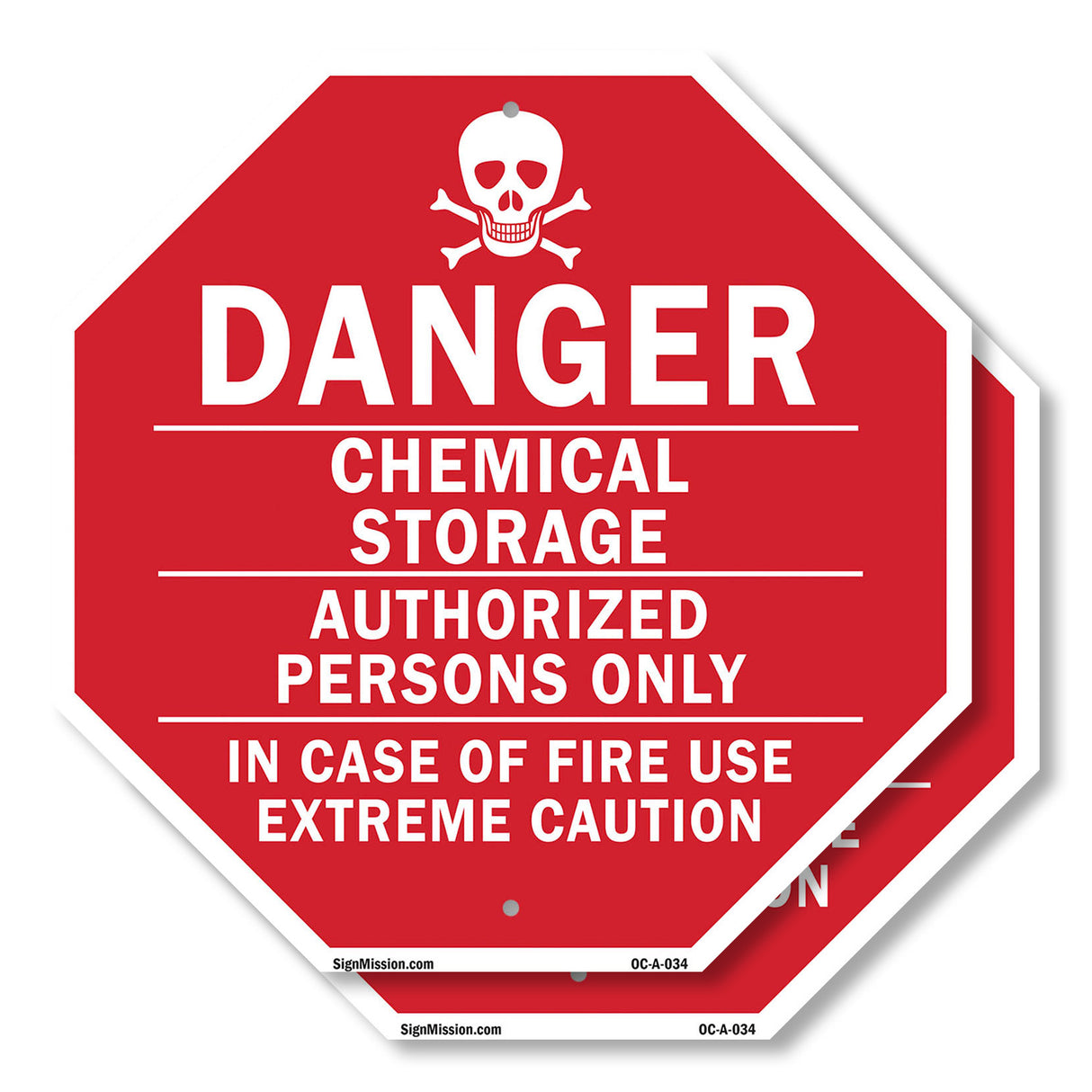 Danger Chemical Storage Authorized Persons Only in Case of Fire Use Extreme Caution