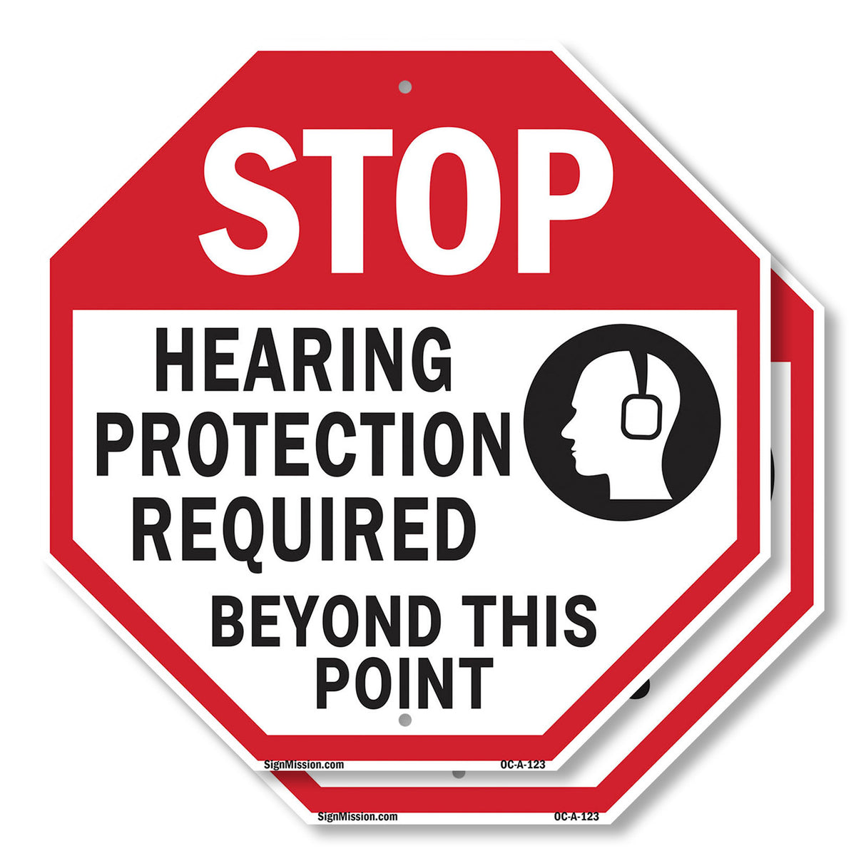 Stop Hearing Protection Required Beyond This Point