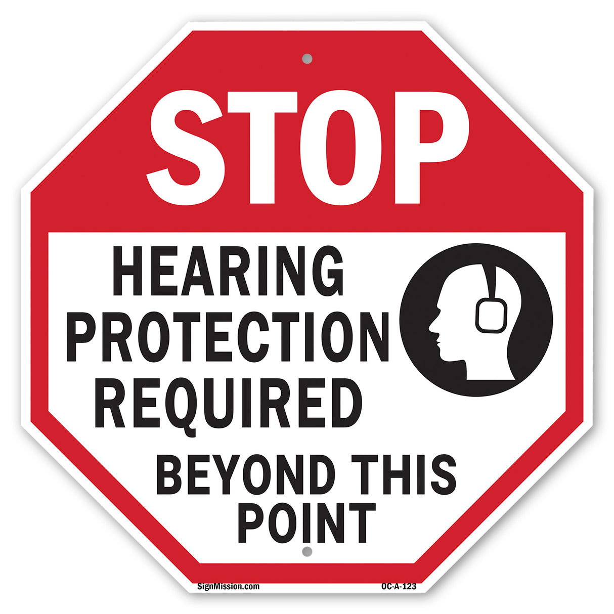 Stop Hearing Protection Required Beyond This Point