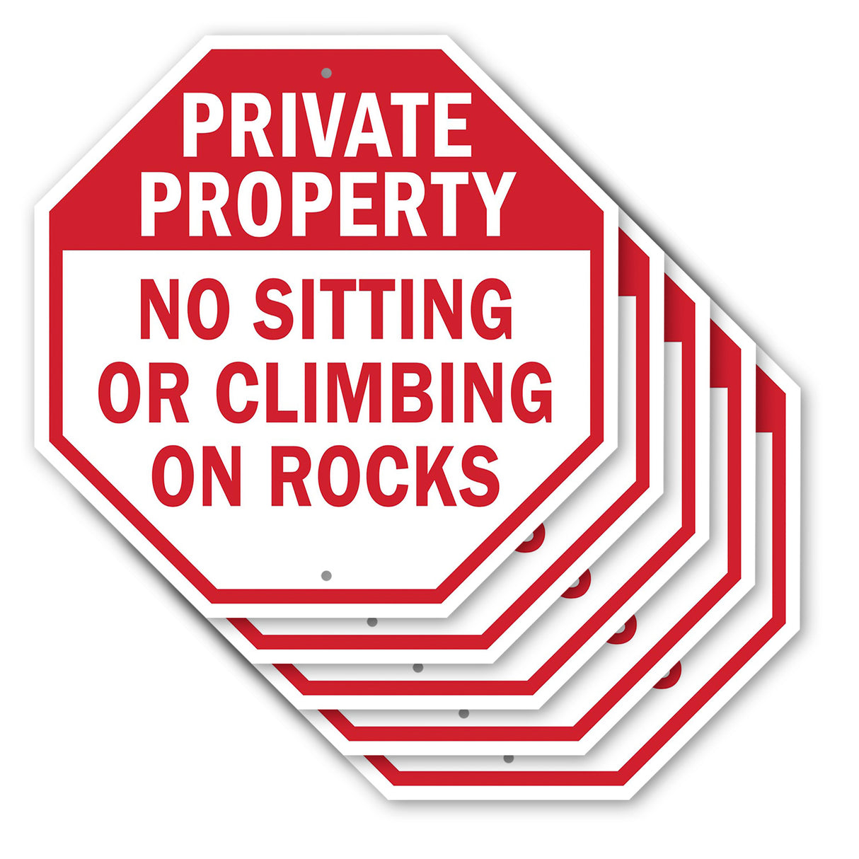 Private Property No Sitting or Climbing on Rocks