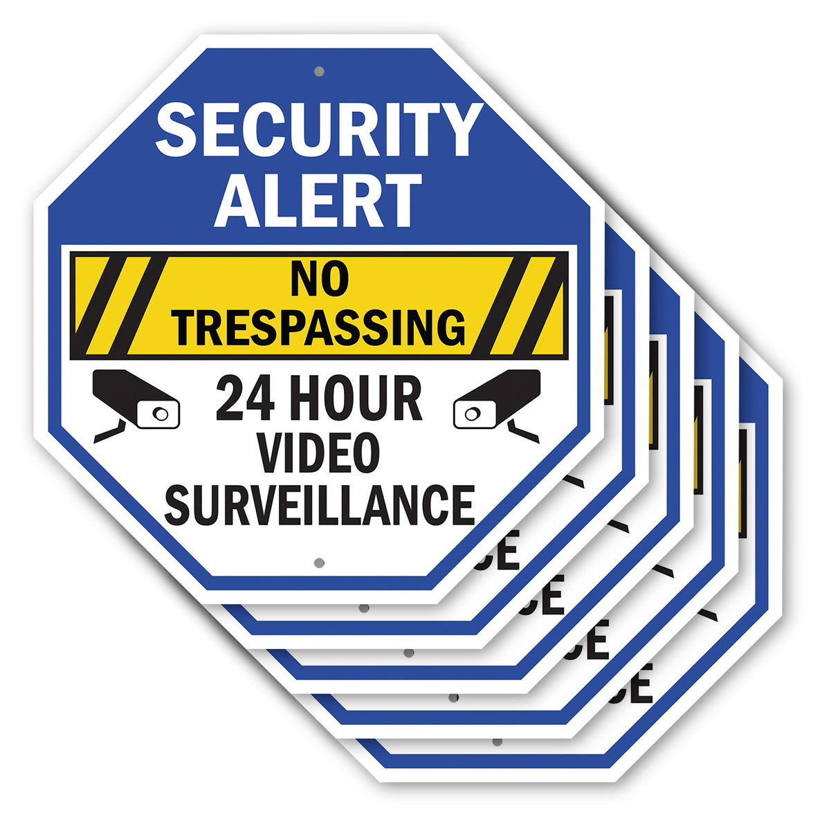 Security Alert No Trespassing 24 Hour Video Surveillance