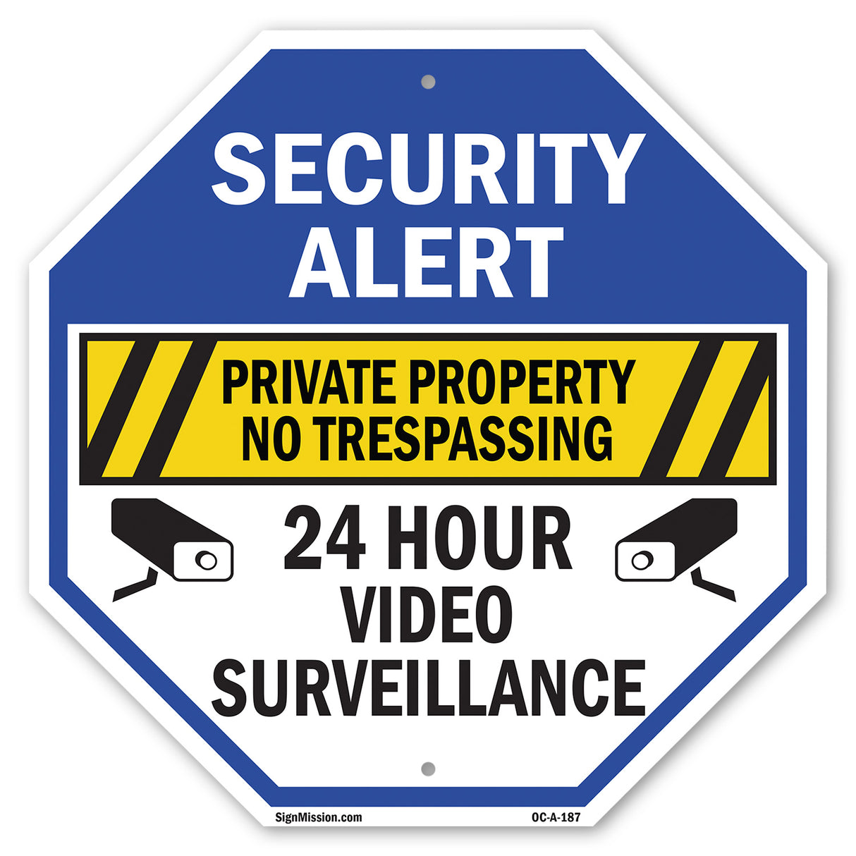 Security Alert Private Property No Trespassing 24 Hour Video Surveillance