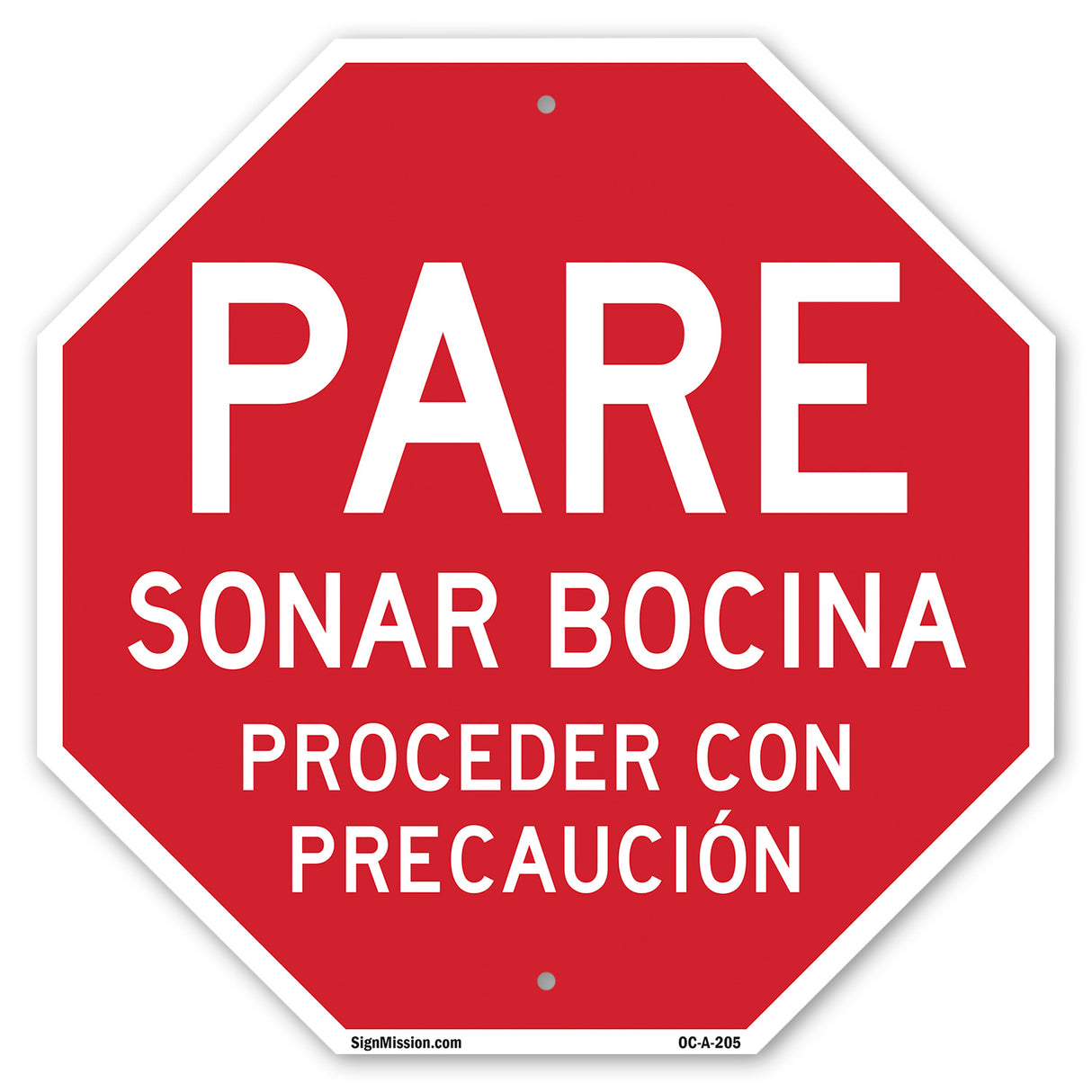 Pare Sonar Bocina Proceder Con Precaución