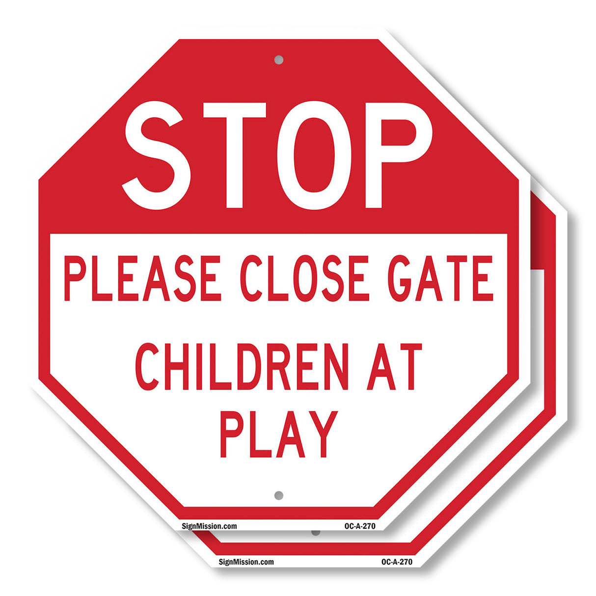 Stop Please Close Gate Children at Play