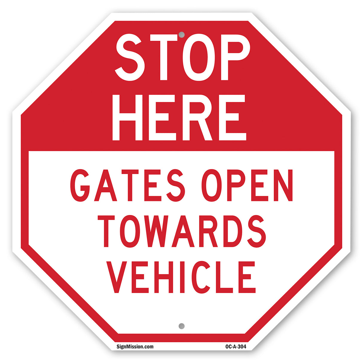 Stop Here Gates Open Towards Vehicle