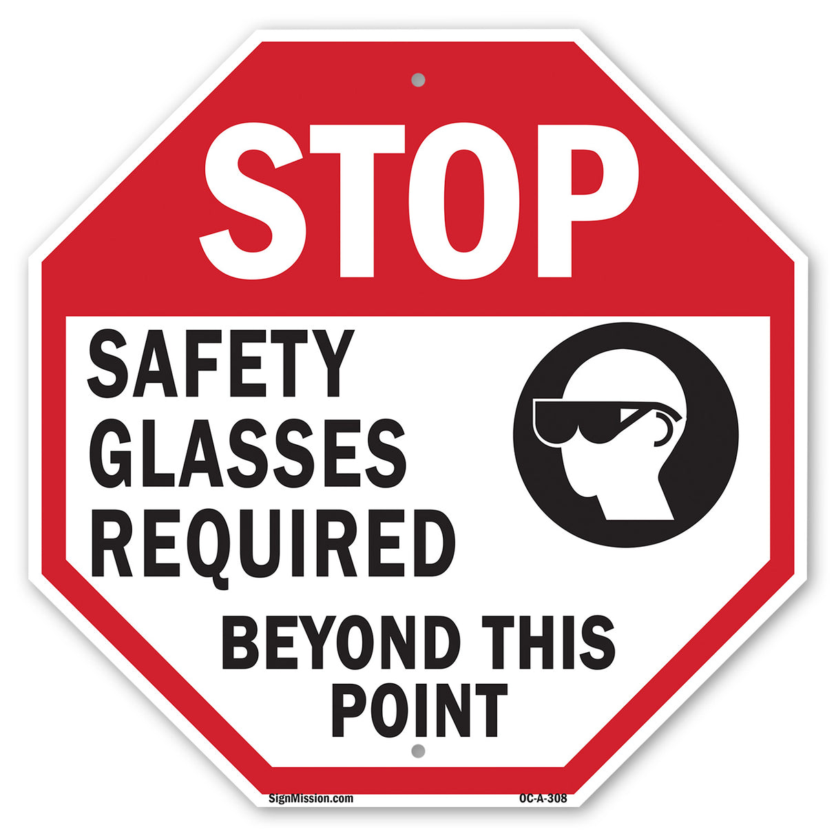 Stop Safety Glasses Required Beyond This Point