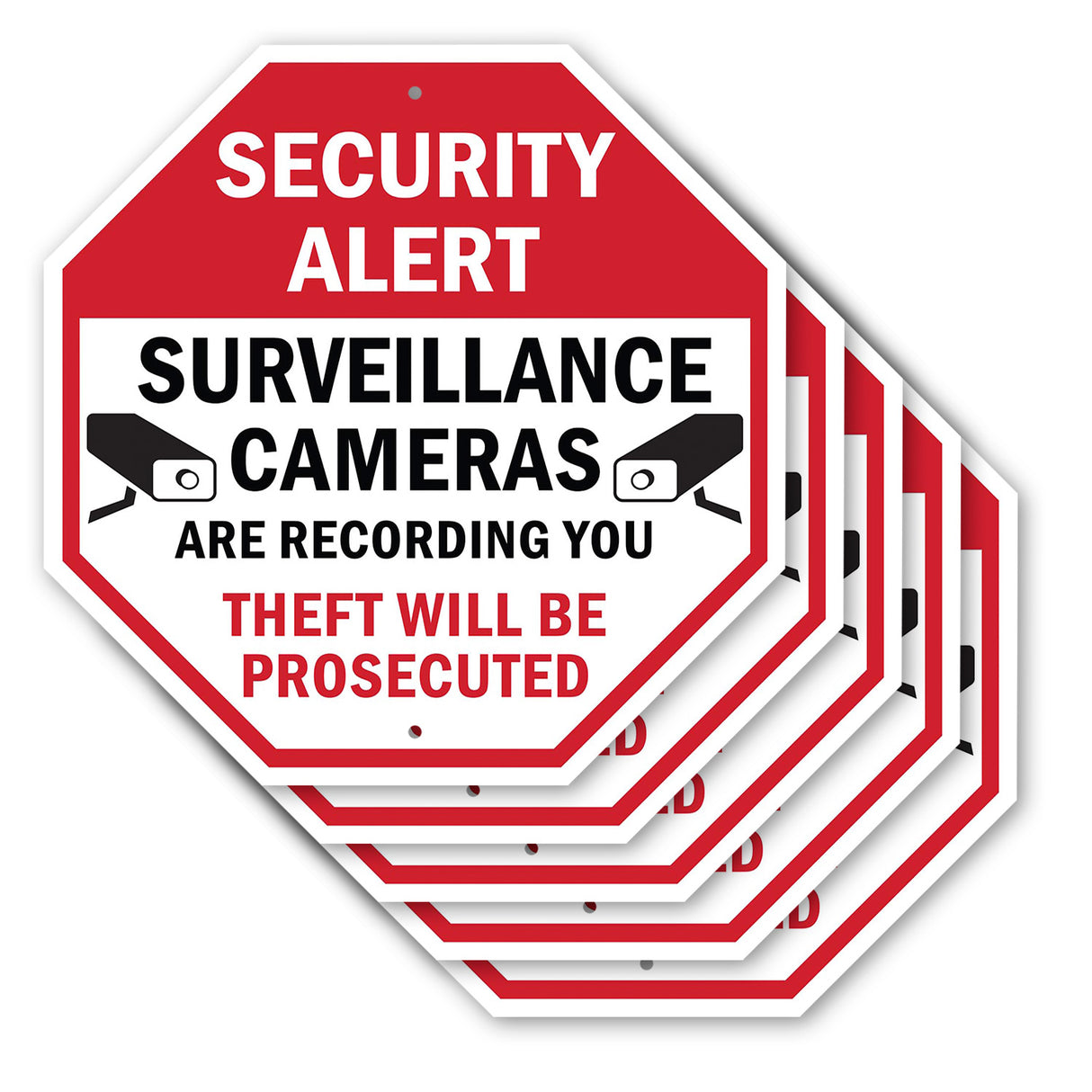 Security Alert Surveillance Cameras Are Recording You Theft Will Be Prosecuted