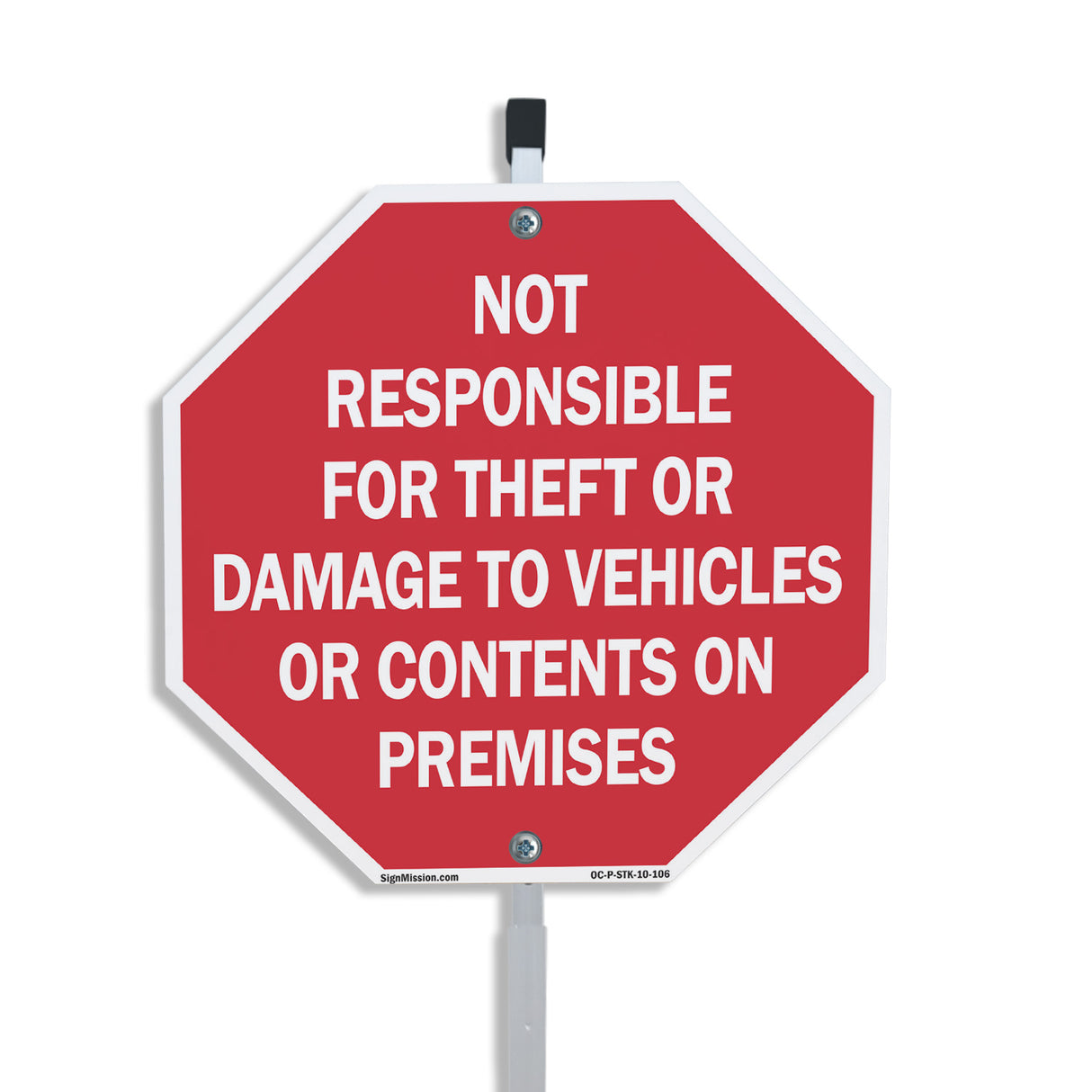 Not Responsible for Theft or Damage to Vehicles or Contents on Premises