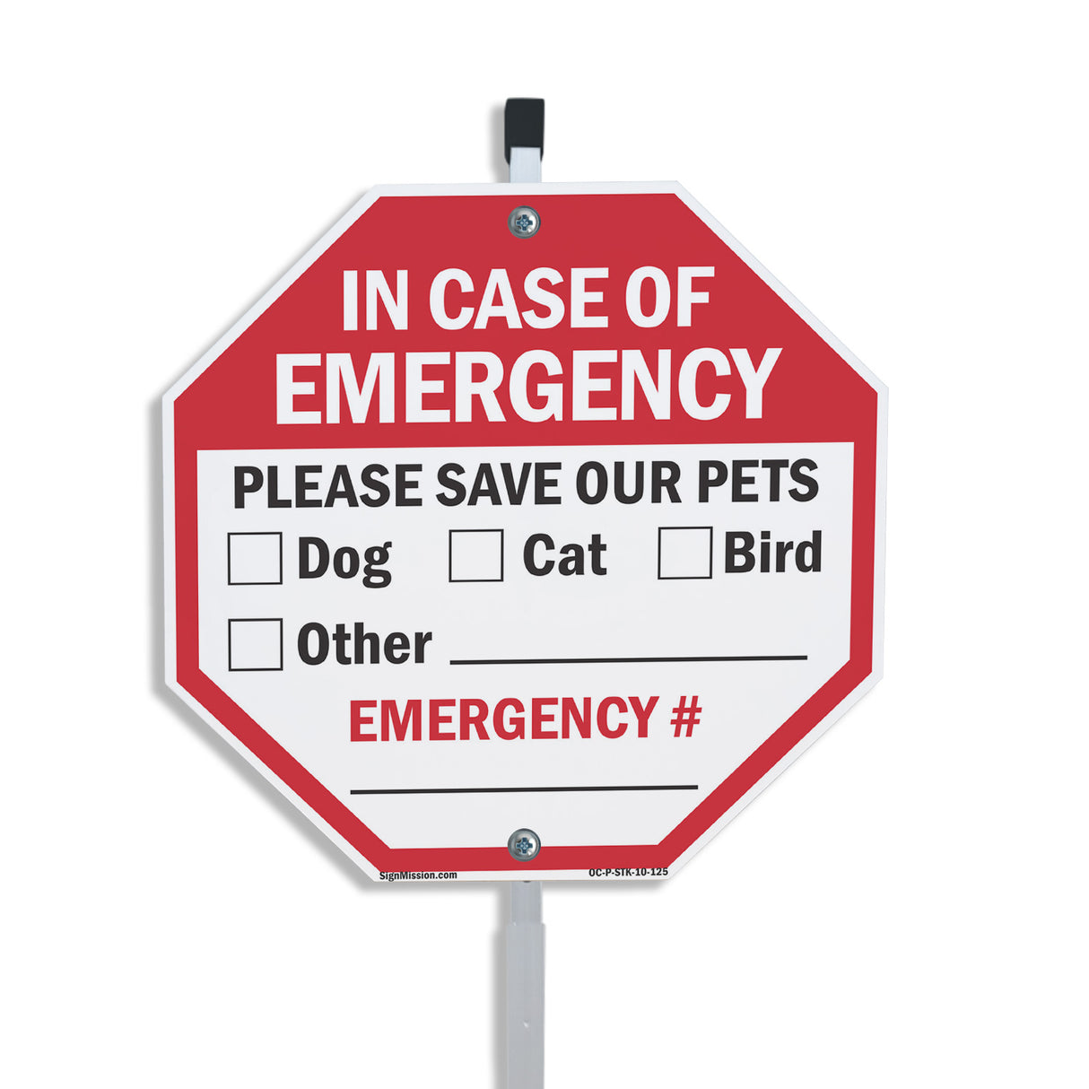 In Case of Emergency Please Save Our Pets Dog Cat Bird Other Emergency #