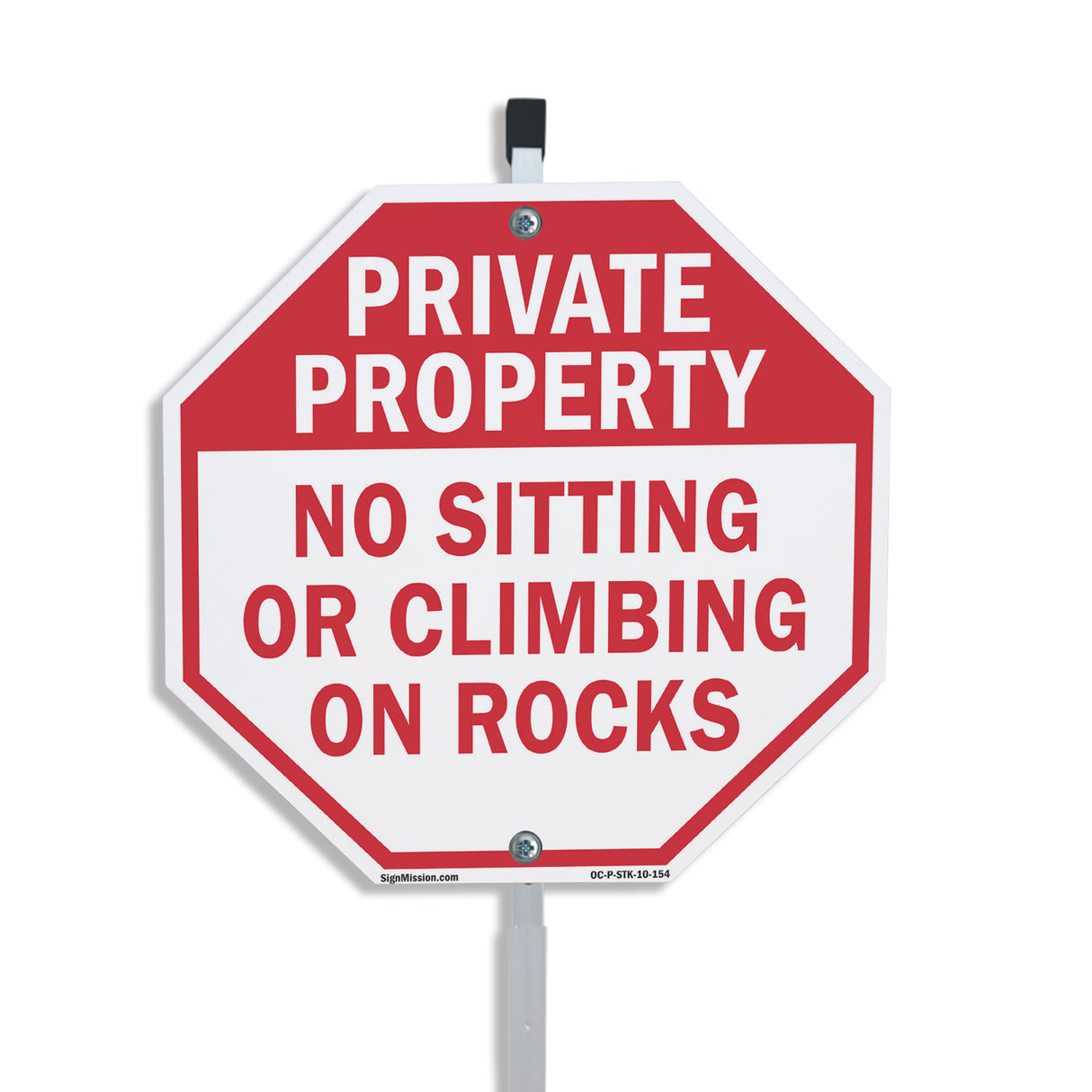 Private Property No Sitting or Climbing on Rocks