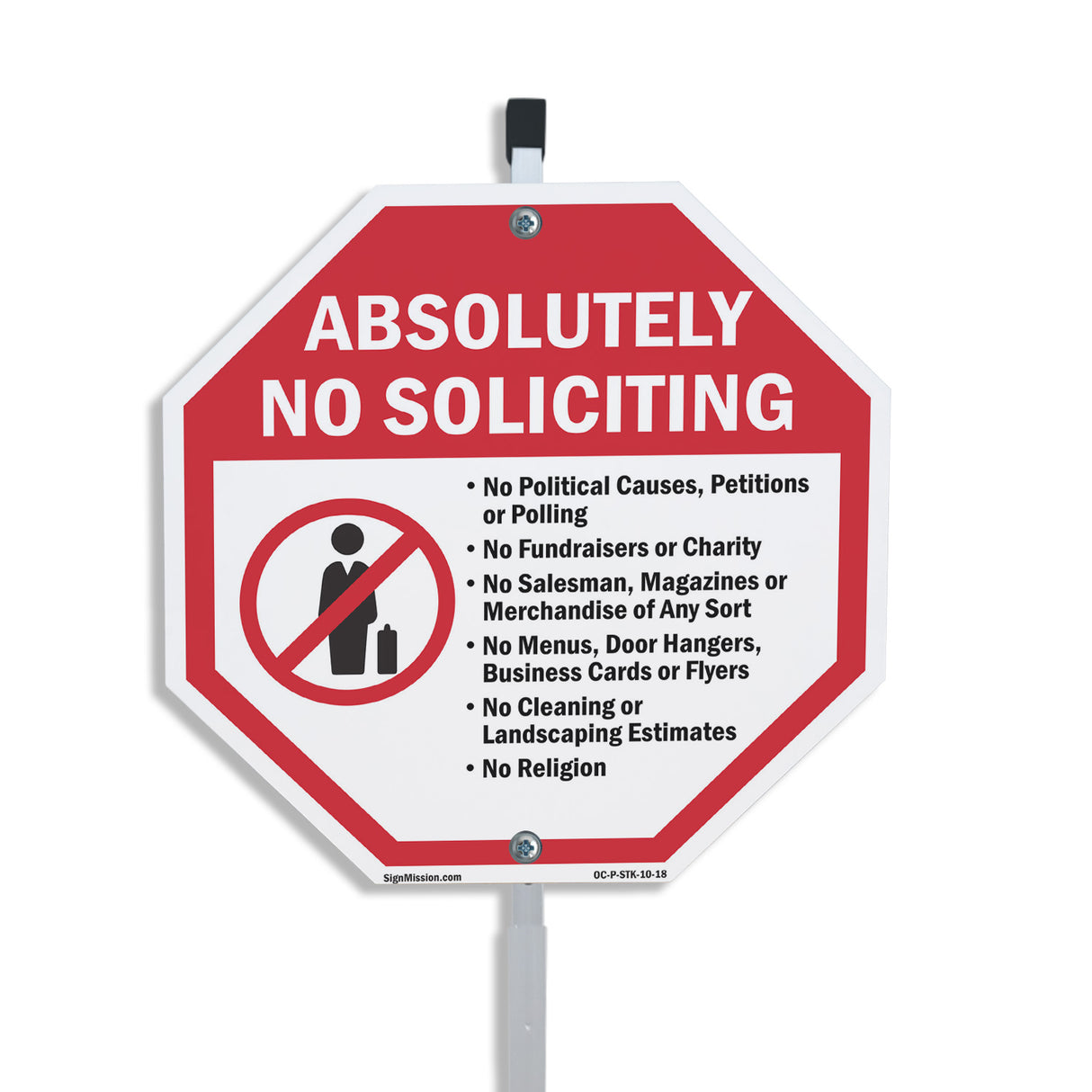 Absolutely No Soliciting No Political Causes Petitions or Polling