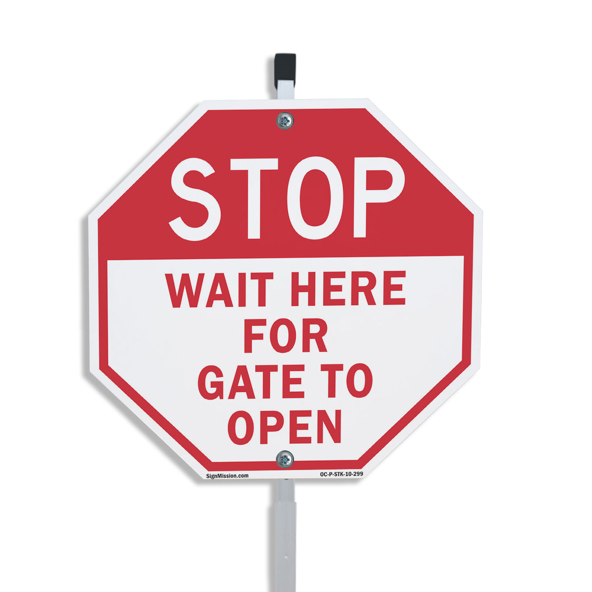 Stop Wait Here for Gate to Open