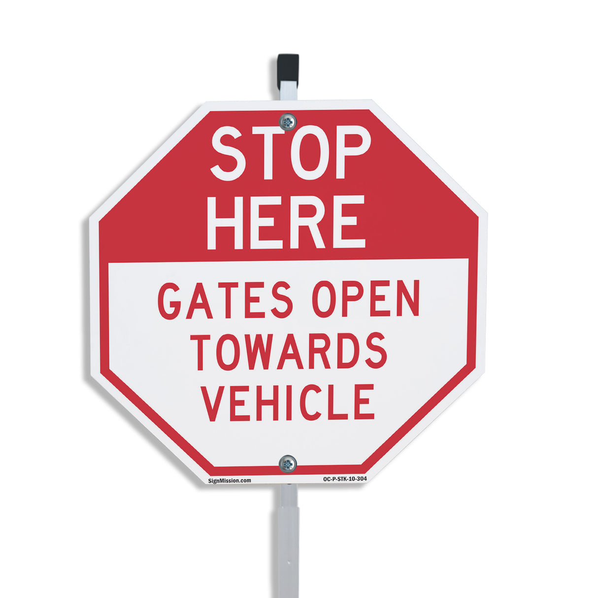 Stop Here Gates Open Towards Vehicle
