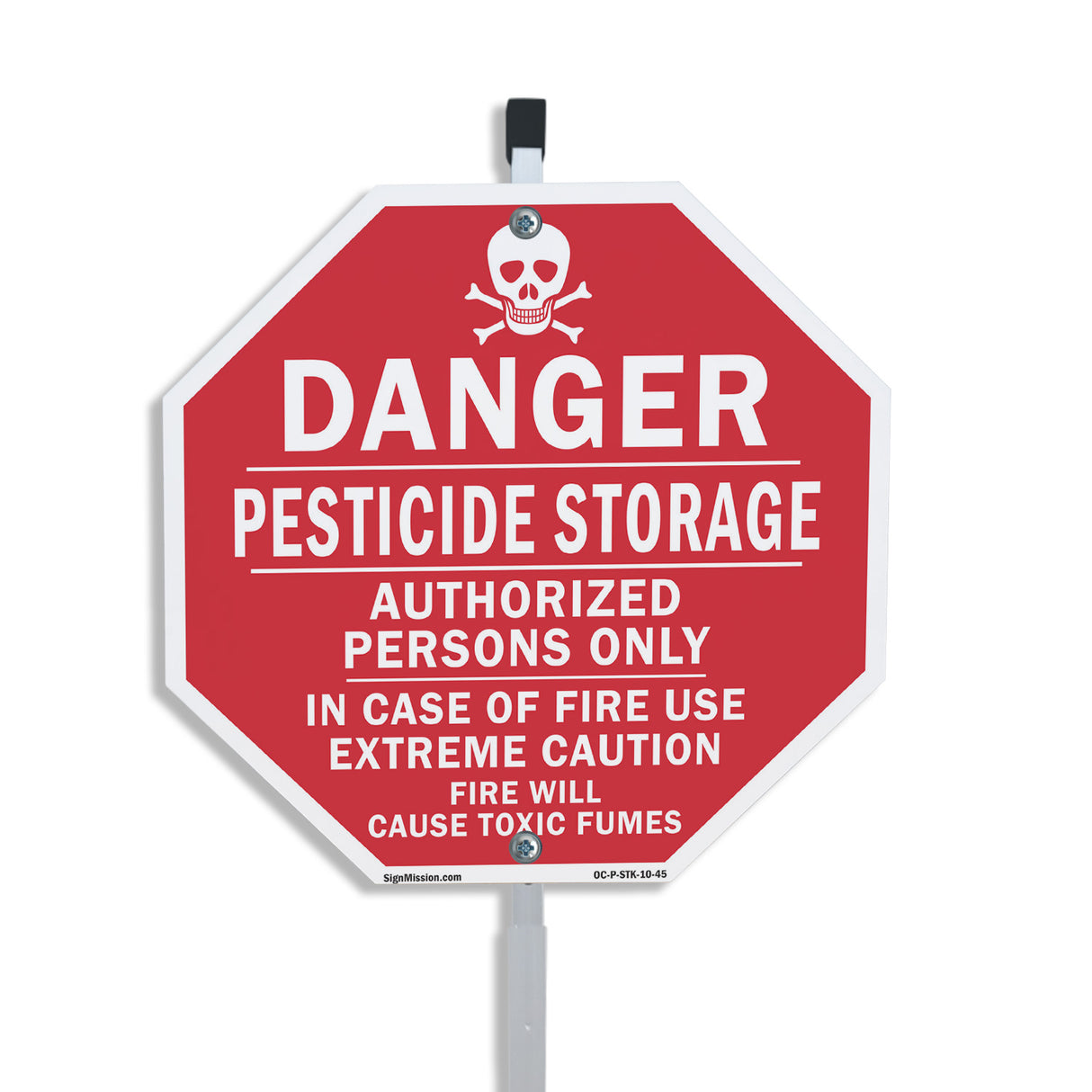 Danger Pesticide Storage Authorized Persons Only in Case of Fire Use Extreme Caution Fire Will Cause Toxic Fumes