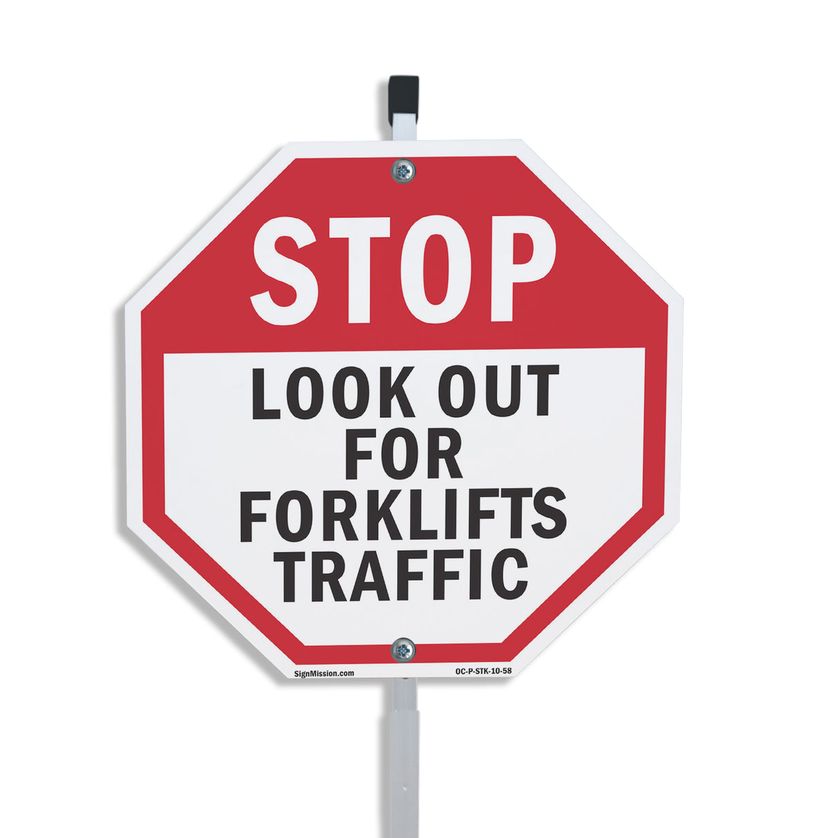 Stop Look Out for Forklifts Traffic