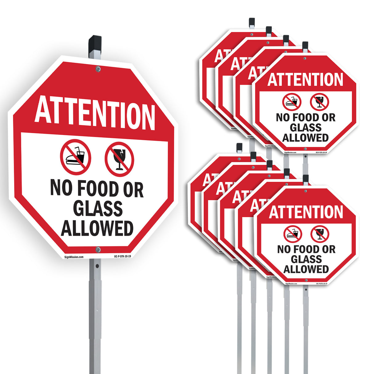 Attention No Food or Glass Allowed
