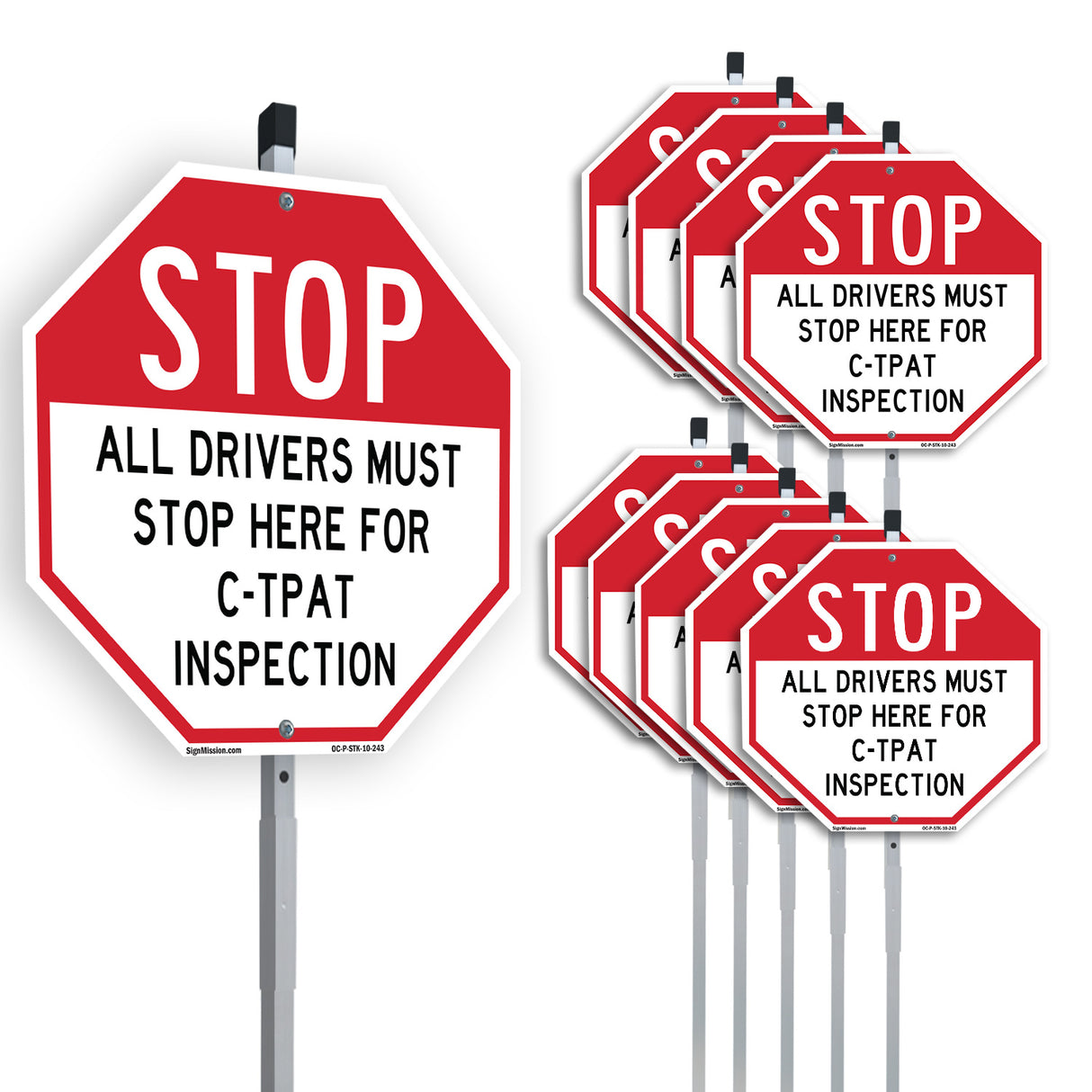 Stop All Drivers Must Stop Here For С-трат Inspection