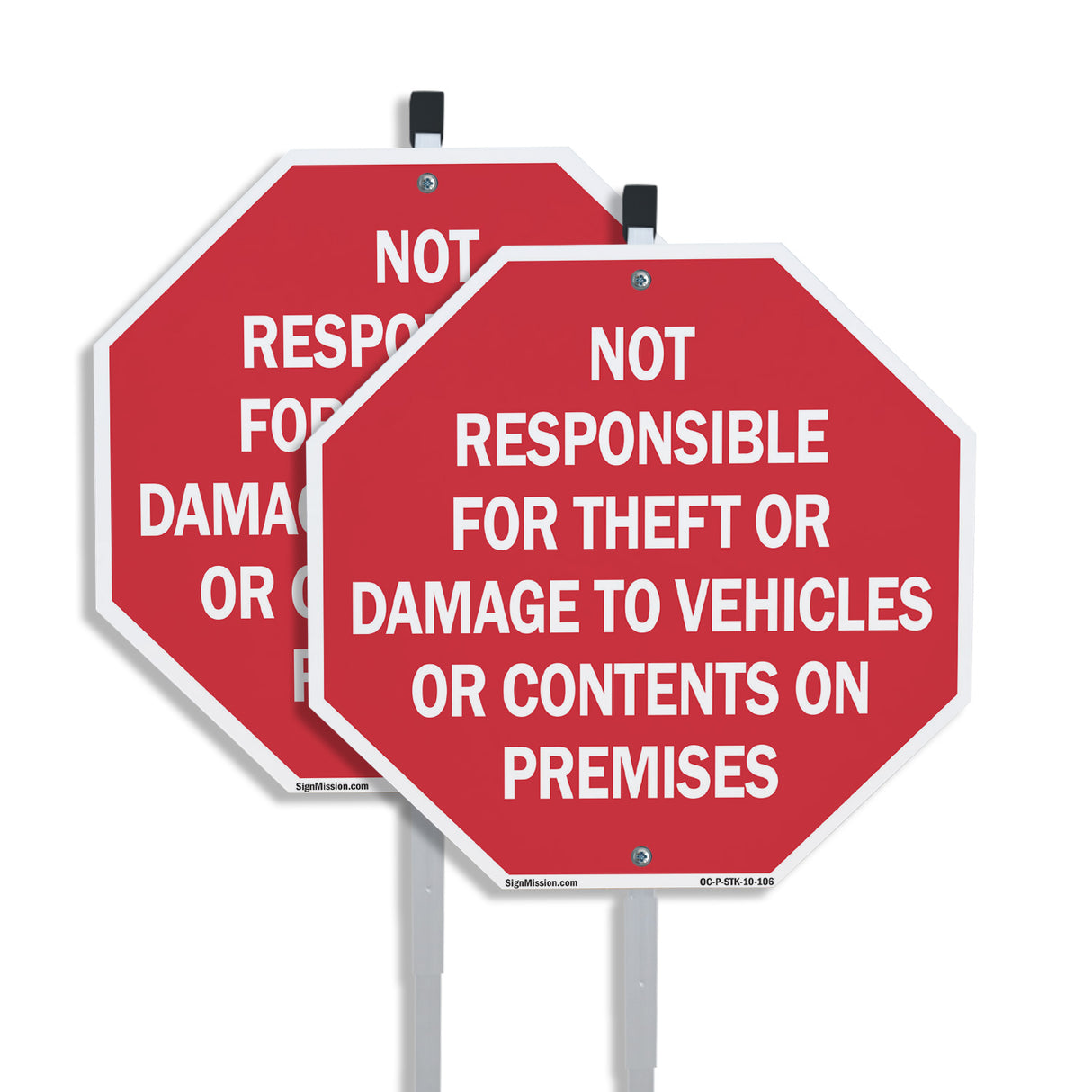 Not Responsible for Theft or Damage to Vehicles or Contents on Premises