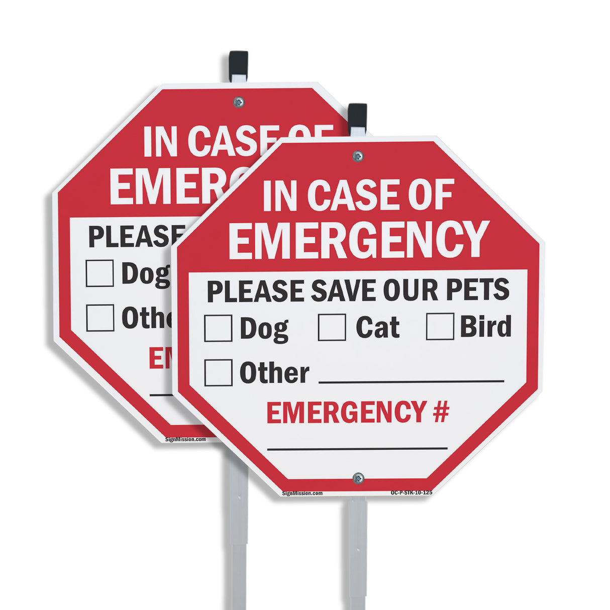In Case of Emergency Please Save Our Pets Dog Cat Bird Other Emergency #