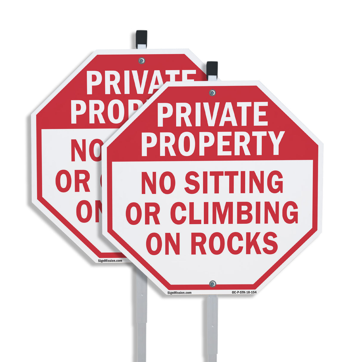 Private Property No Sitting or Climbing on Rocks