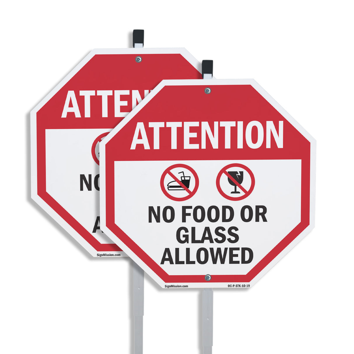 Attention No Food or Glass Allowed