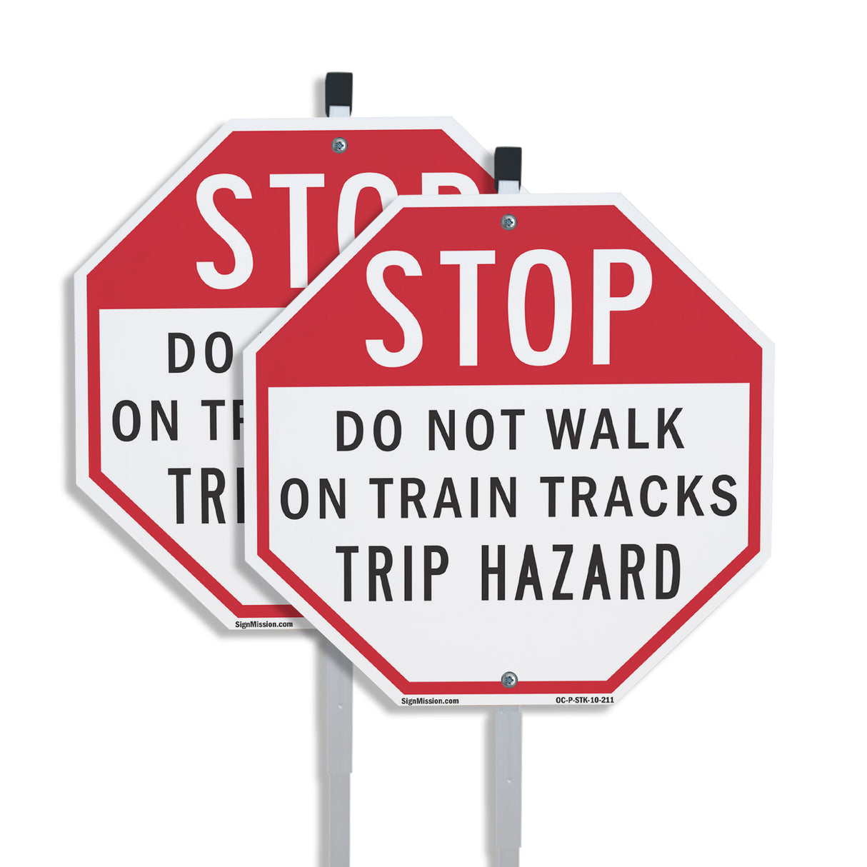 Stop Do Not Walk on Train Tracks Trip Hazard