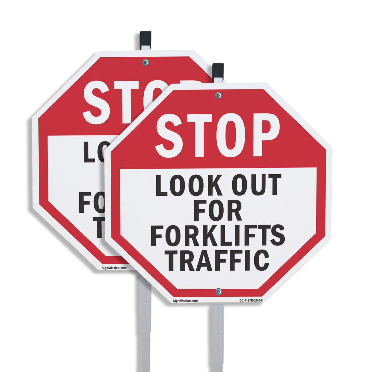 Stop Look Out for Forklifts Traffic
