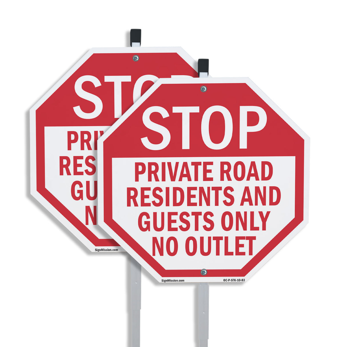 Stop Private Road Residents and Guests Only No Outlet