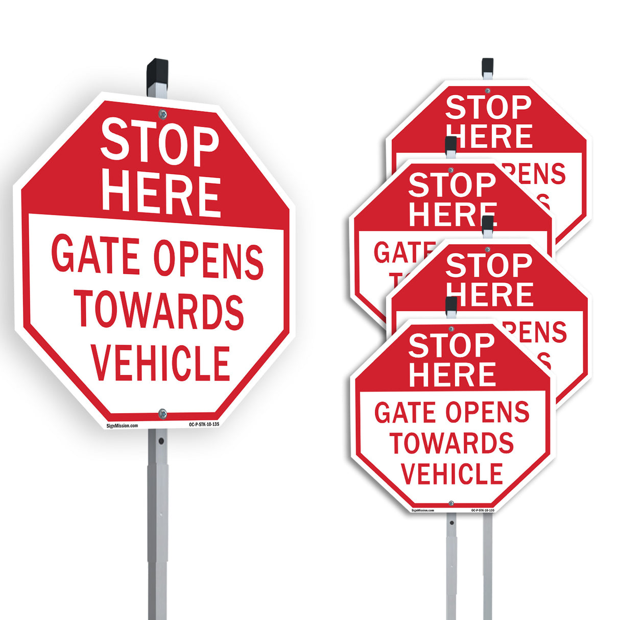 Stop Here Gate Opens Towards Vehicle