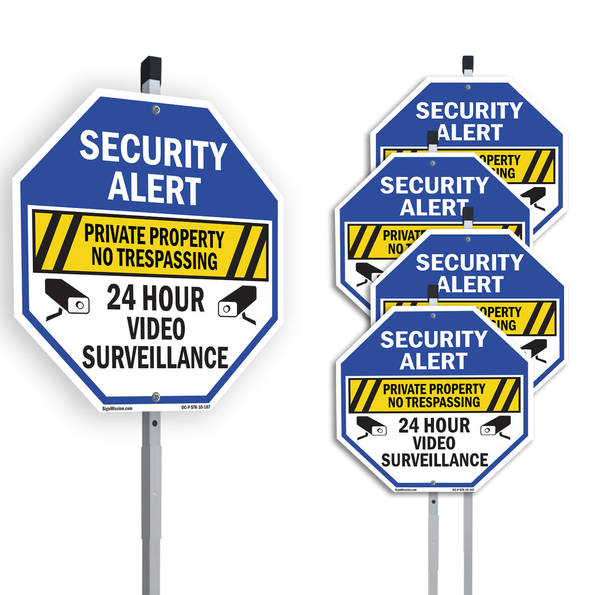 Security Alert Private Property No Trespassing 24 Hour Video Surveillance