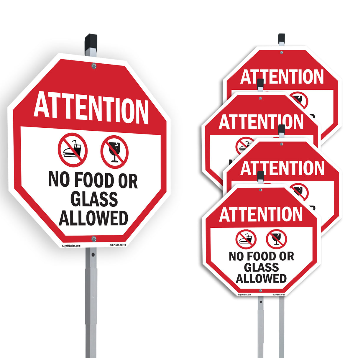 Attention No Food or Glass Allowed