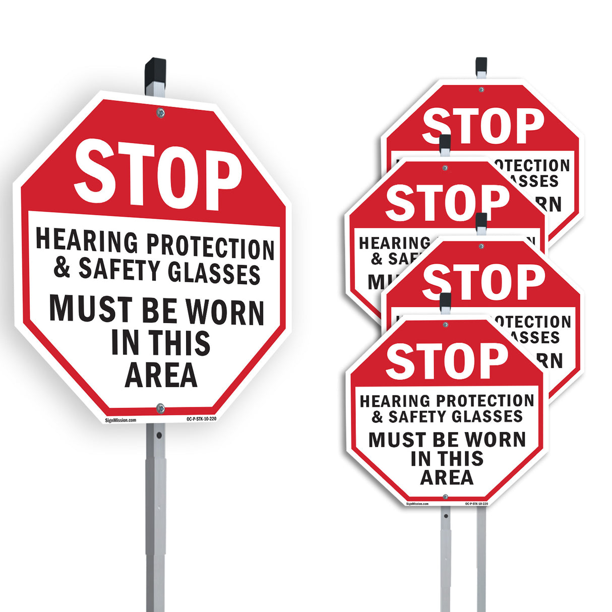 Stop Hearing Protection & Safety Glasses Must Be Worn in This Area