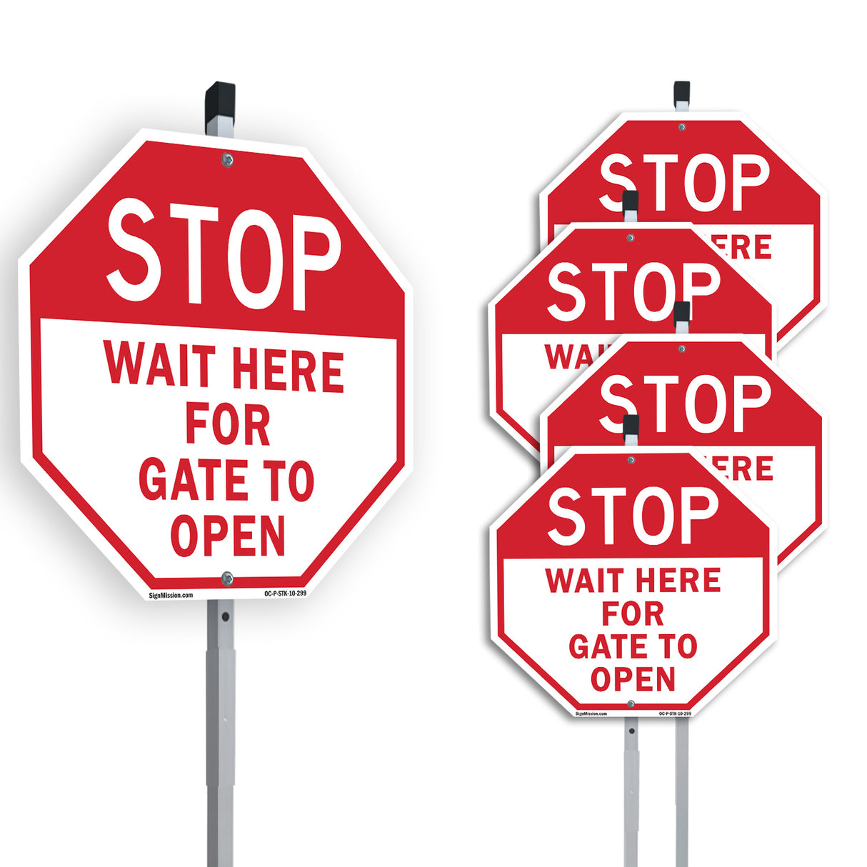 Stop Wait Here for Gate to Open