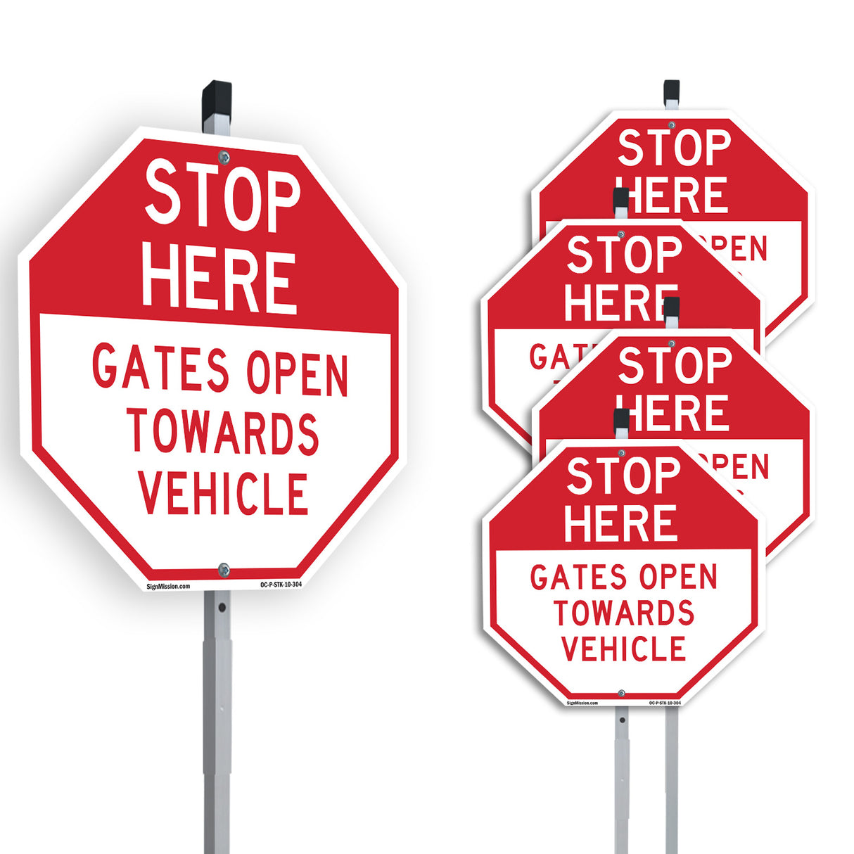 Stop Here Gates Open Towards Vehicle