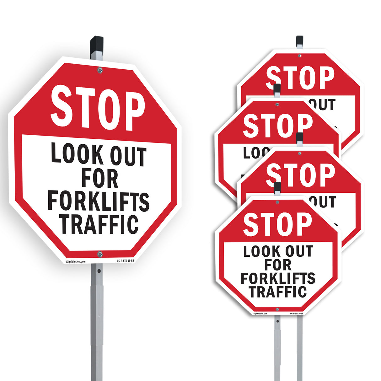Stop Look Out for Forklifts Traffic