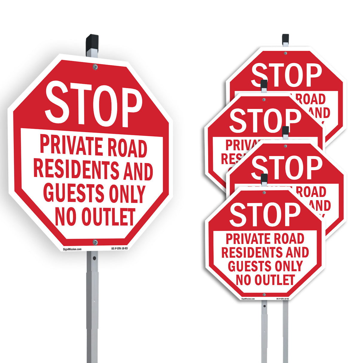 Stop Private Road Residents and Guests Only No Outlet