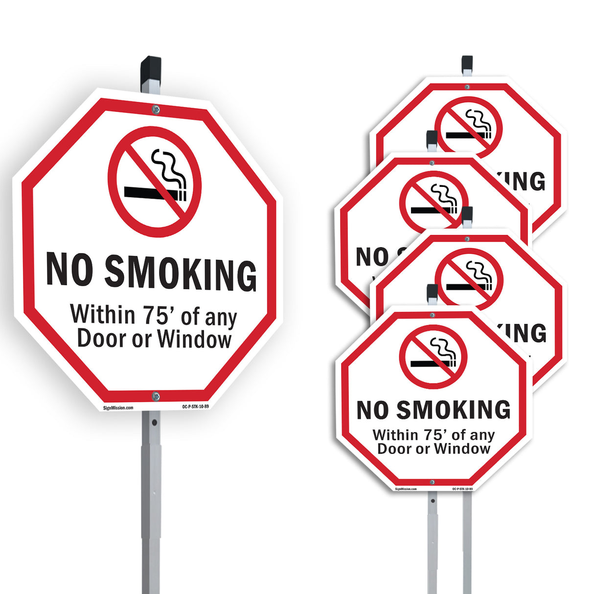 No Smoking Within 75' Of Any Door or Window