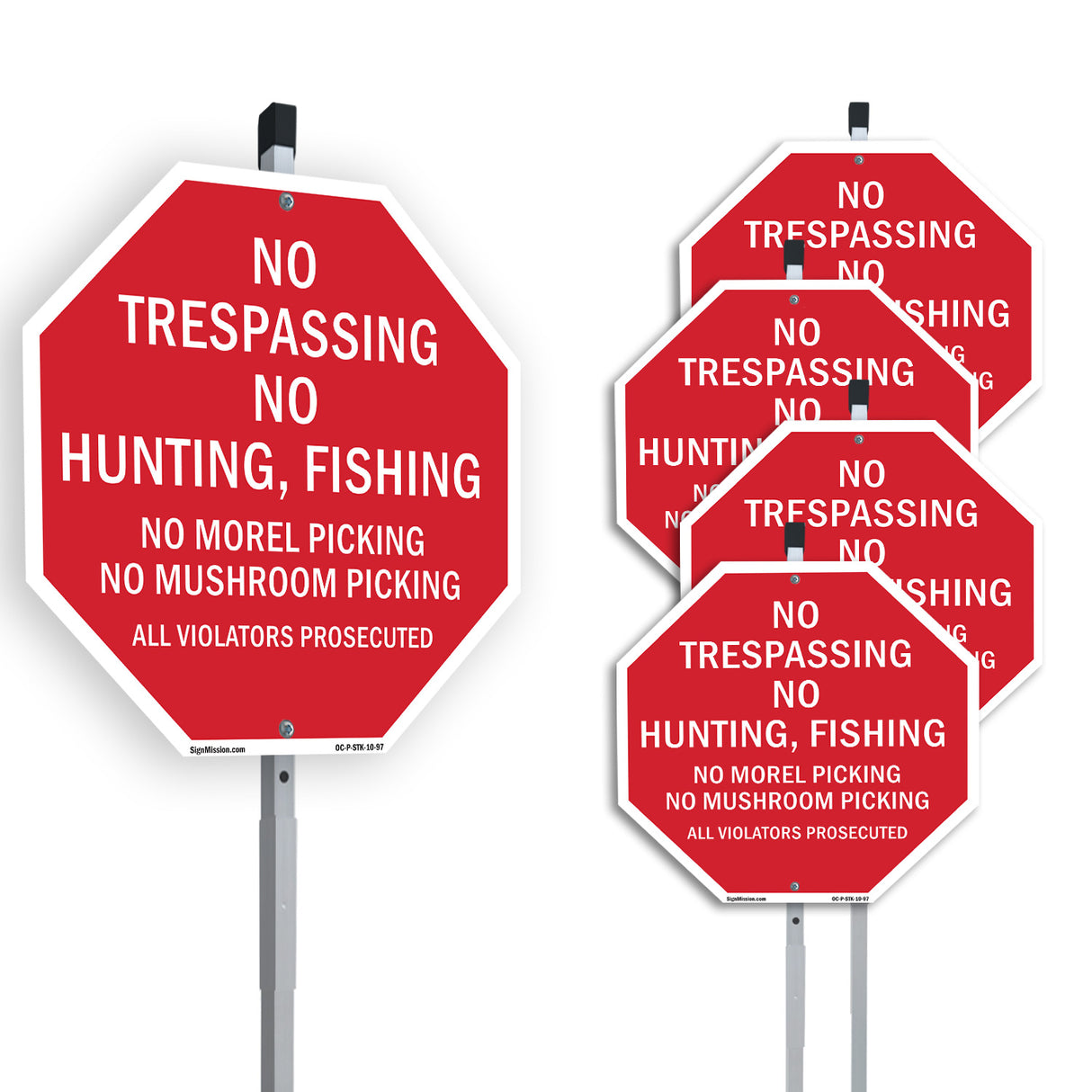 No Trespassing No Hunting Fishing No Morel Picking No Mushroom Picking All Violators Prosecuted