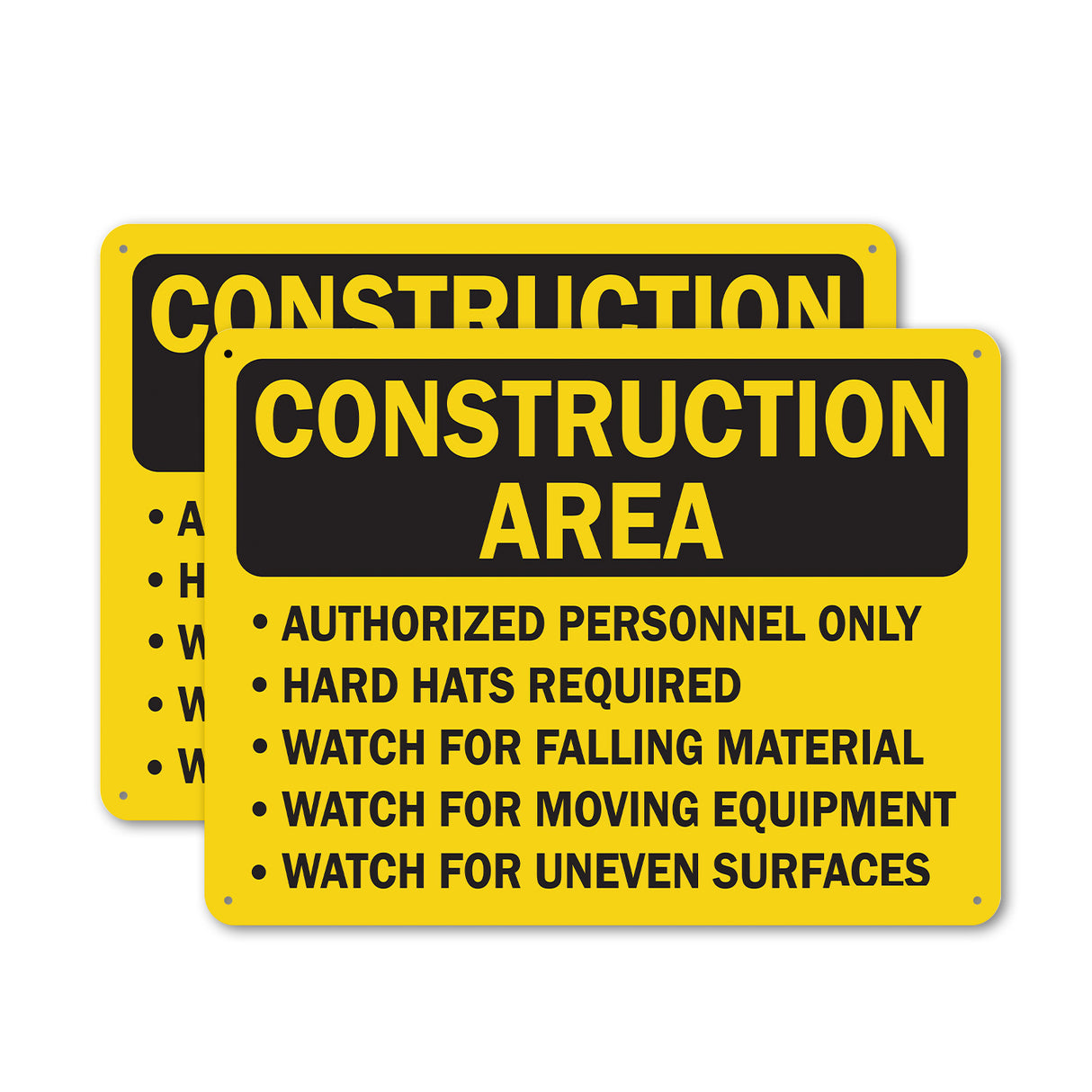 Construction Area Authorized Personnel Only Hard Hats Required