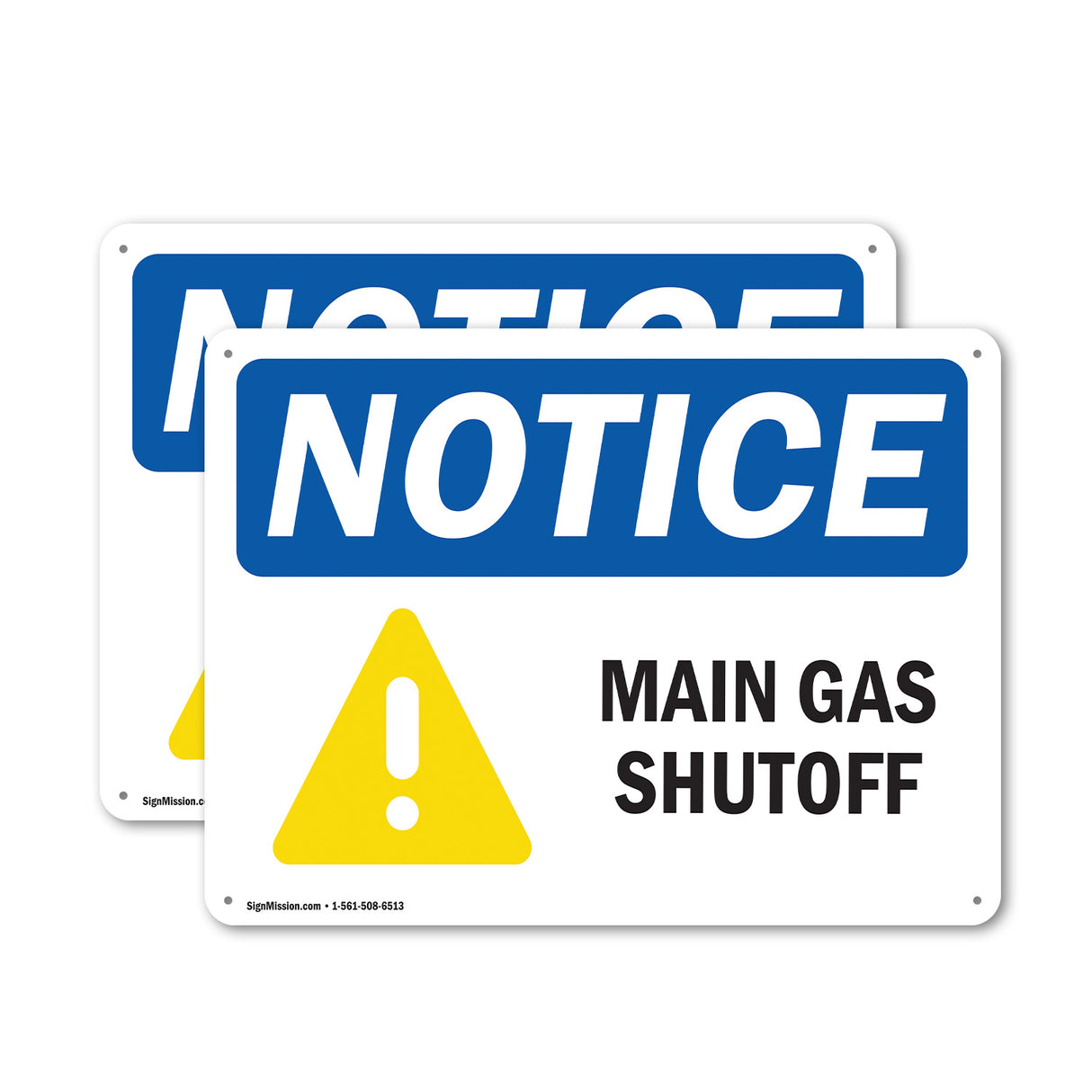 NOTICE Main Gas Shutoff